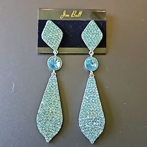 Jim Ball BIG Aqua earrings